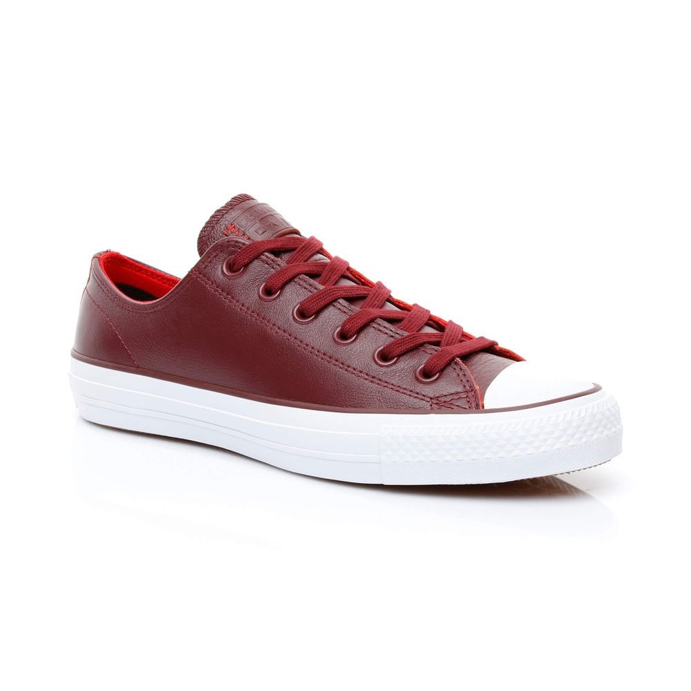 Men's Burgundy Leather Converse